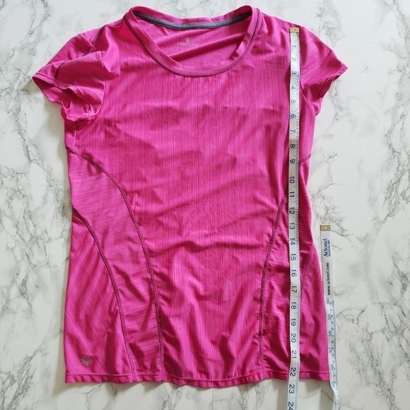 Athleta Pink Scoop Neck Reflective Tee - Picture 2 of 8